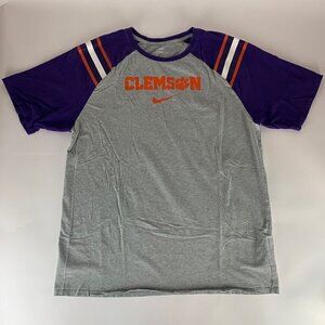 Clemson Tigers NCAA Purple Orange Gray Nike Short Sleeve Crewneck Shirt Mens XL